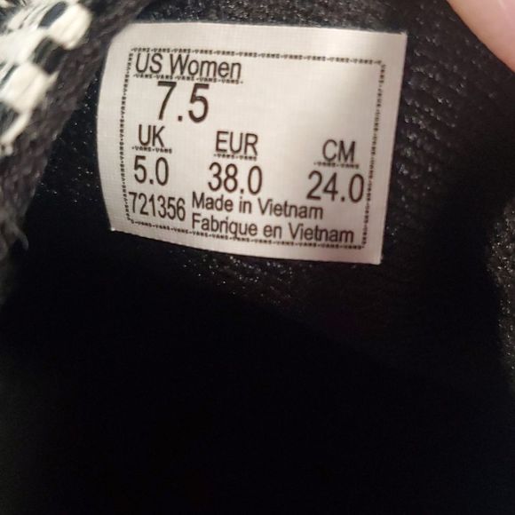 Vans | Camden Ultracush Deluxe Optical Woven Sneakers 7½ 7.5 Black White - Picture 6 of 6